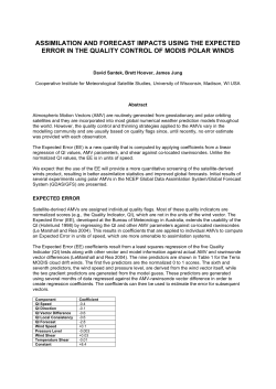 assimilation and forecast impacts using the expected