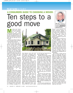 Ten steps to a good move - Canadian Association of Movers