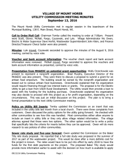 utility commission - Village of Mount Horeb
