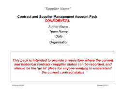 Supplier Account Strategy Template