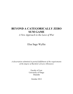 beyond a categorically zero sum game