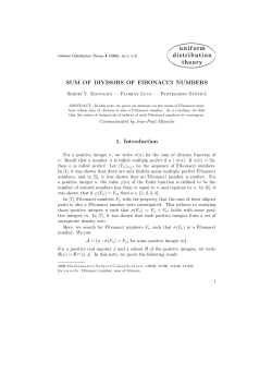 Sum Of Divisor Of Fibonacci Numbers
