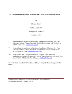 The Performance of Separate Accounts and Collective Investment