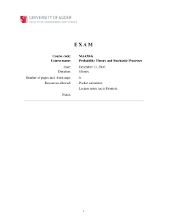 Probability Theory and Stochastic Processes Date: December 13