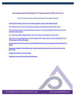 Classic Advice from Acknowledged Thought Leaders