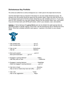 Dichotomous Key Portfolio