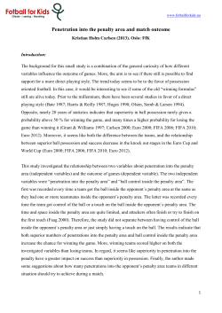 Penetration into the penalty area and match outcome