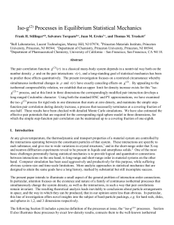 Iso-g(2) Processes in Equilibrium Statistical