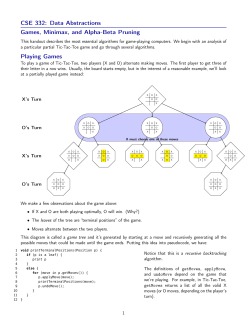 CSE 332: Data Abstractions Games, Minimax, and Alpha