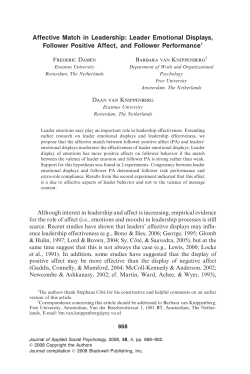 Affective Match in Leadership: Leader Emotional Displays, Follower