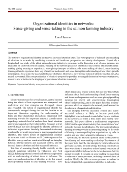 Organizational identities in networks: Sense-giving