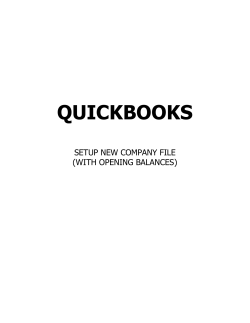 Set-up of new QuickBooks company (with take on