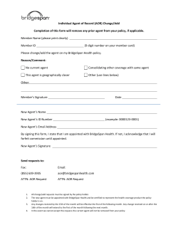 Agent Change Request form 2015