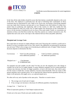 Marginal and Average Costs
