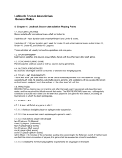 Chapter 4 - Lubbock Soccer Association