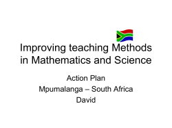 Improving teaching Methods in Mathematics and Science