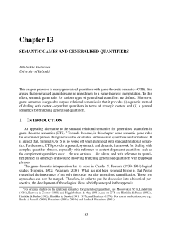Semantic Games and Generalised Quantifiers