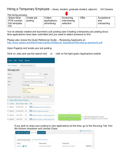 Hiring a Temporary Employee &ndash; (temp, student, graduate student