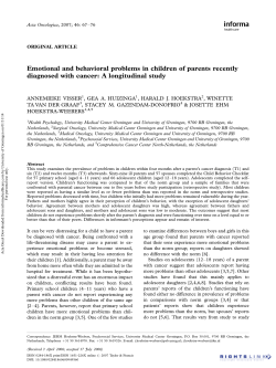 Emotional and behavioral problems in children of parents recently