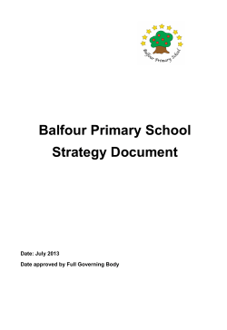 Balfour Primary School Strategy Document