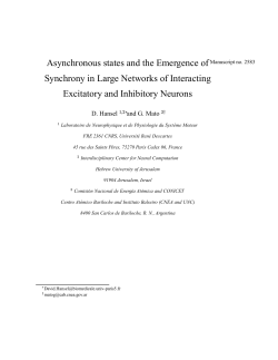 Asynchronous states and the Emergence of Synchrony in Large