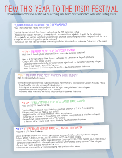 Festival Scholarship Information