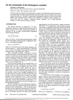 On the universality of the Kolmogorov constant