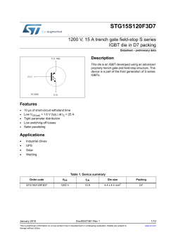 1200 V, 15 A trench gate field-stop S series IGBT die in D7 packing