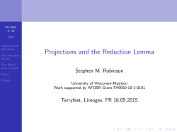 Projections and the Reduction Lemma