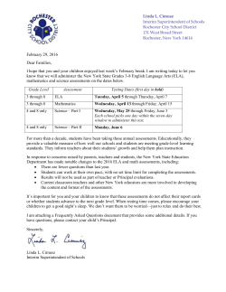 State Assessment Letter to Parents