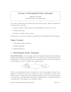 Deterministic Finite Automata