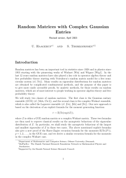 Random Matrices with Complex Gaussian Entries