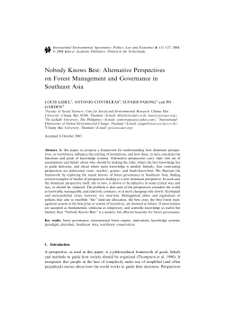 Nobody Knows Best: Alternative Perspectives on Forest
