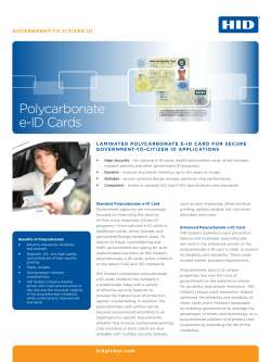 Polycarbonate e-ID Cards Datasheet