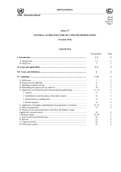 General guidelines to SSC CDM methodologies
