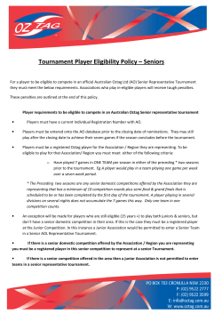 Tournament Player Eligibility Policy &ndash; Seniors