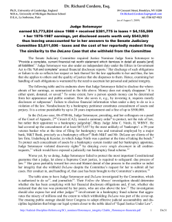 Judge Sotomayor - Judicial Discipline Reform