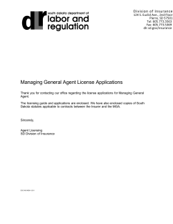 Managing General Agent Application Packet