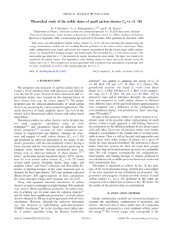 Theoretical study of the stable states of small carbon clusters C n (n