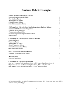The University of Scranton Business Strategy Analysis Rubric