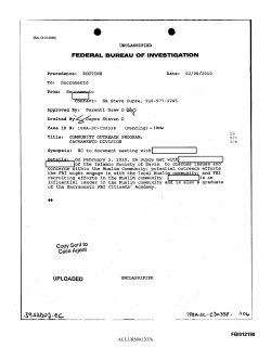 Copy Sent to Case Agent