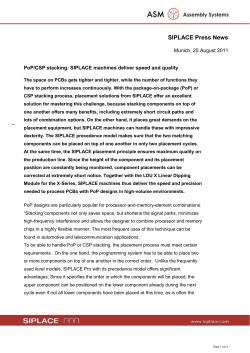 PoP/CSP stacking: SIPLACE machines deliver speed and quality