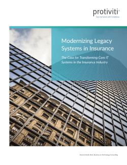 Modernizing Legacy Systems in Insurance - The Case for