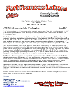 ATTENTION: All prospective Junior `A` hockey players June/2017