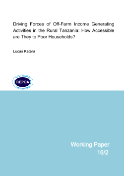 Driving Forces of Off-Farm Income Generating Activities in