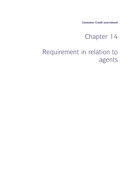 Chapter 14 Requirement in relation to agents