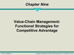 Functional Strategies and Value-Chain Management Functional