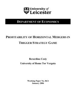 department of economics profitability of horizontal mergers in trigger