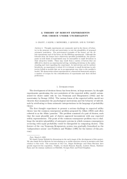 A THEORY OF ROBUST EXPERIMENTS FOR CHOICE UNDER