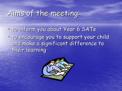 Aims of the meeting: